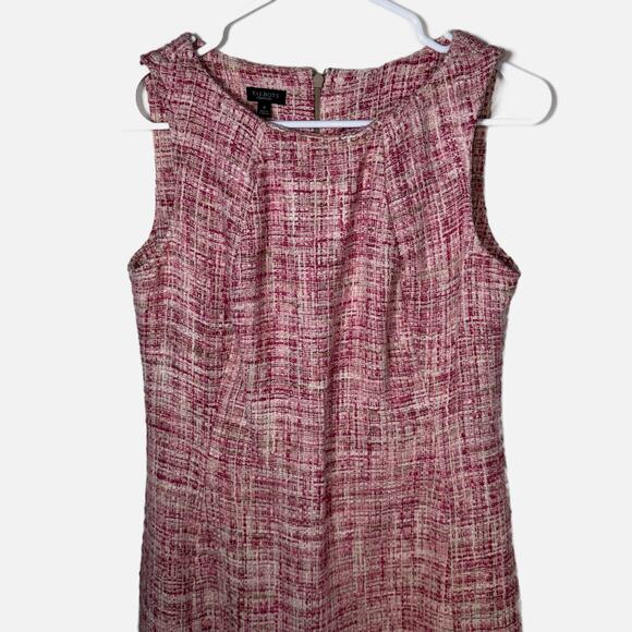 Talbots Pink Tweed Sheath Dress Women’s Size 4 Sleeveless Classic Workwear - Picture 7 of 15